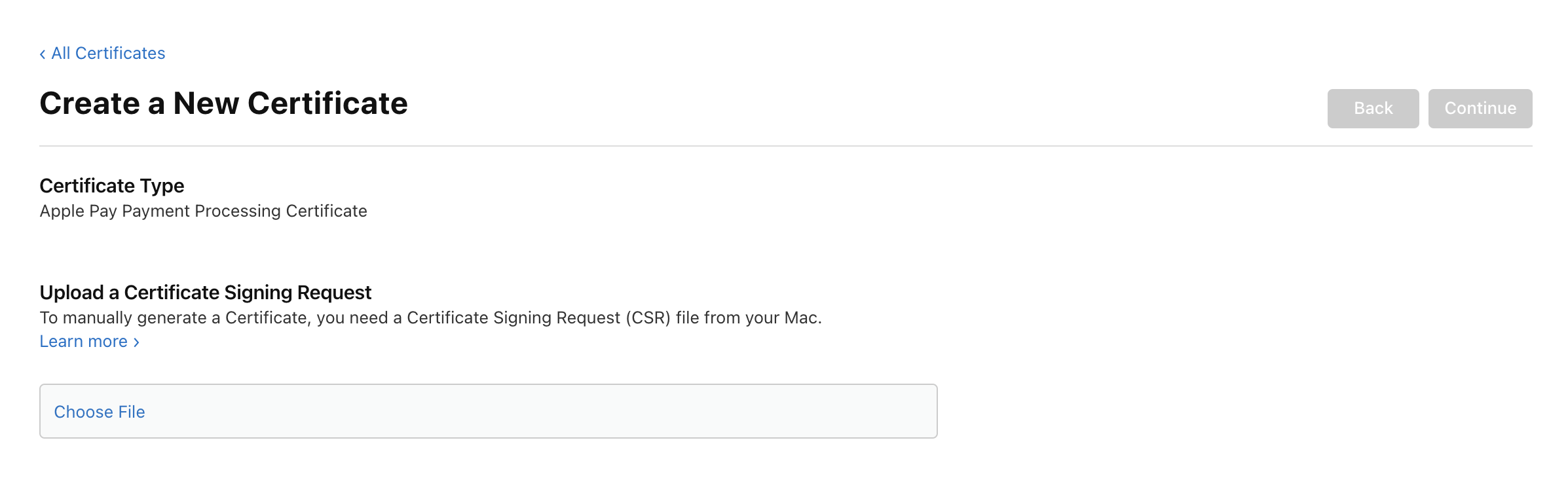 Create a new certificate