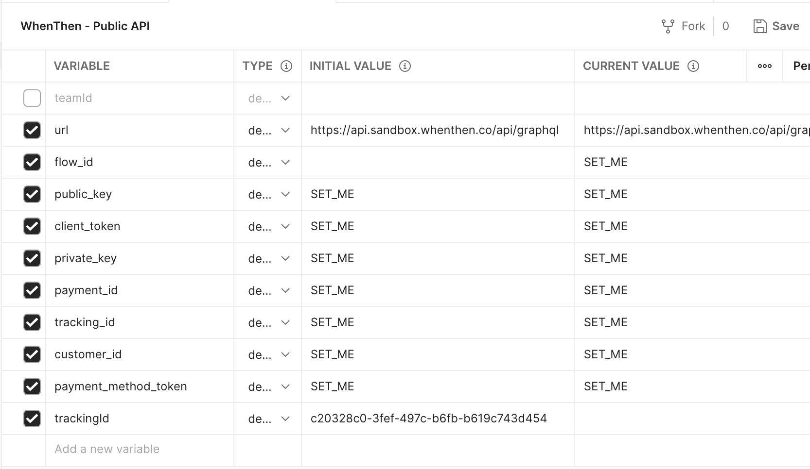 edit environment variables